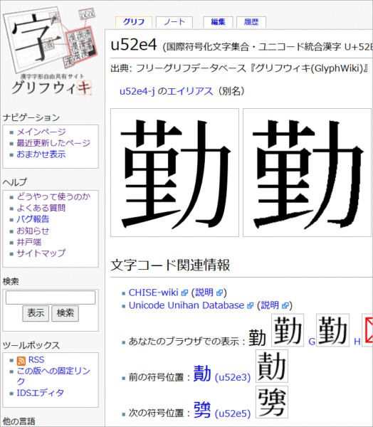 グリフウィキの使い方